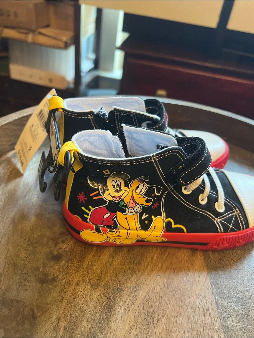 Disney Black, Red & White Kids High-Top Sneakers